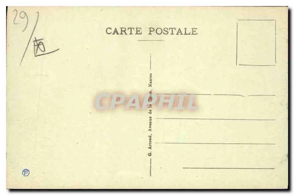 Pont-Aven - O Caos — editor G. Arrand, Nantes, n°62 - Verso