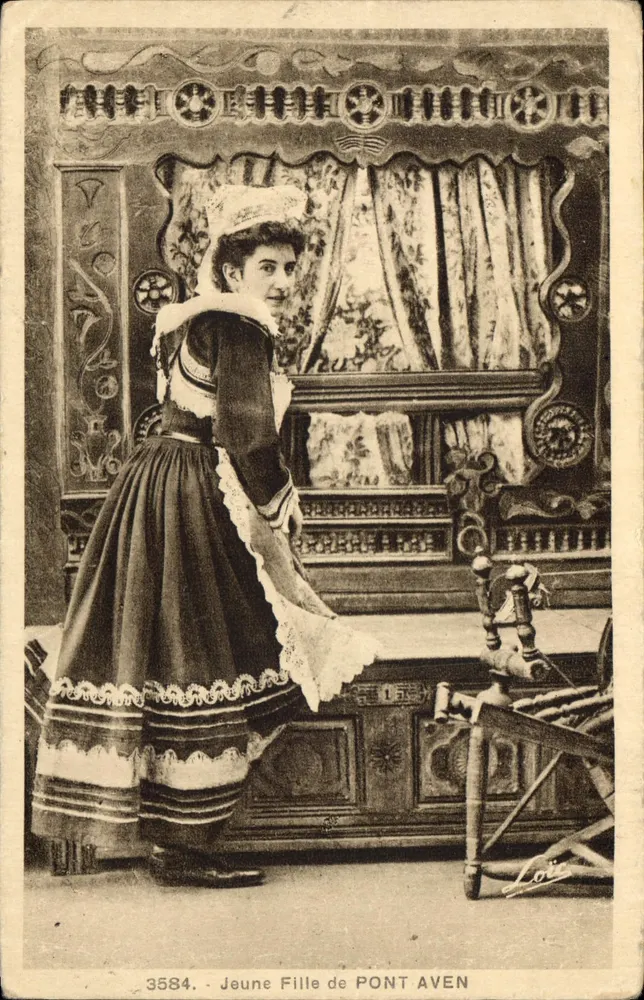 Joven muchacha de PONT AVEN — serie 3584 — editor Lorie - Anverso