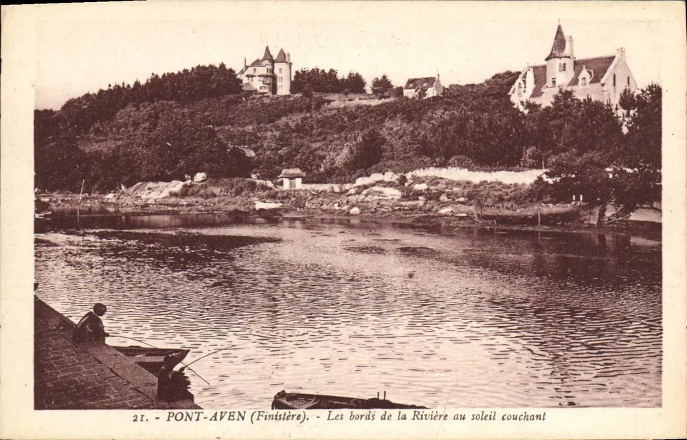 PONT-AVEN (Finistère) — Die Ufer des Flusses bei Sonnenuntergang — Norvins, Verlag, Nantes - Vorderseite