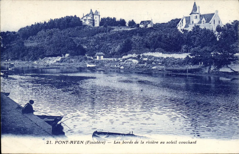 PONT-AVEN (Finistère) — Die Ufer des Flusses bei Sonnenuntergang — J. NOXARS, ÉDIT. 18, AV. DU COQUA, NANTES - Vorderseite