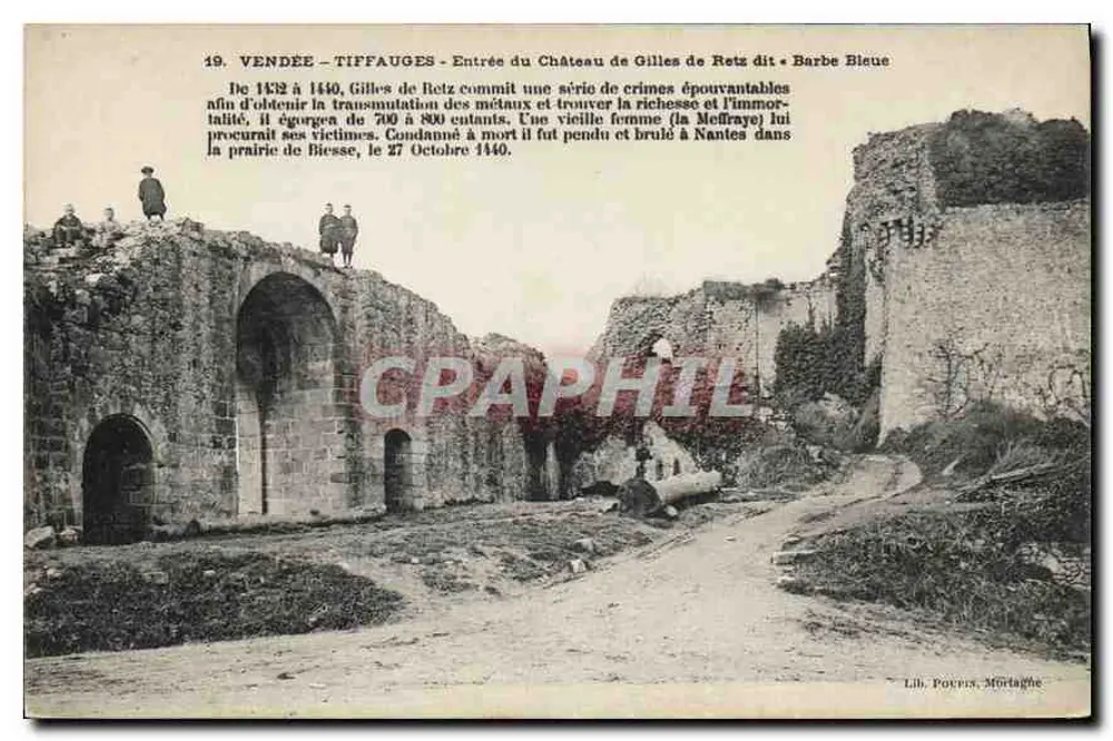 Vendée - Tiffauges - Eingang zum Schloss von Gilles de Retz genannt « Barbe Bleue » — Lib. Poirès, Mortagne - Vorderseite