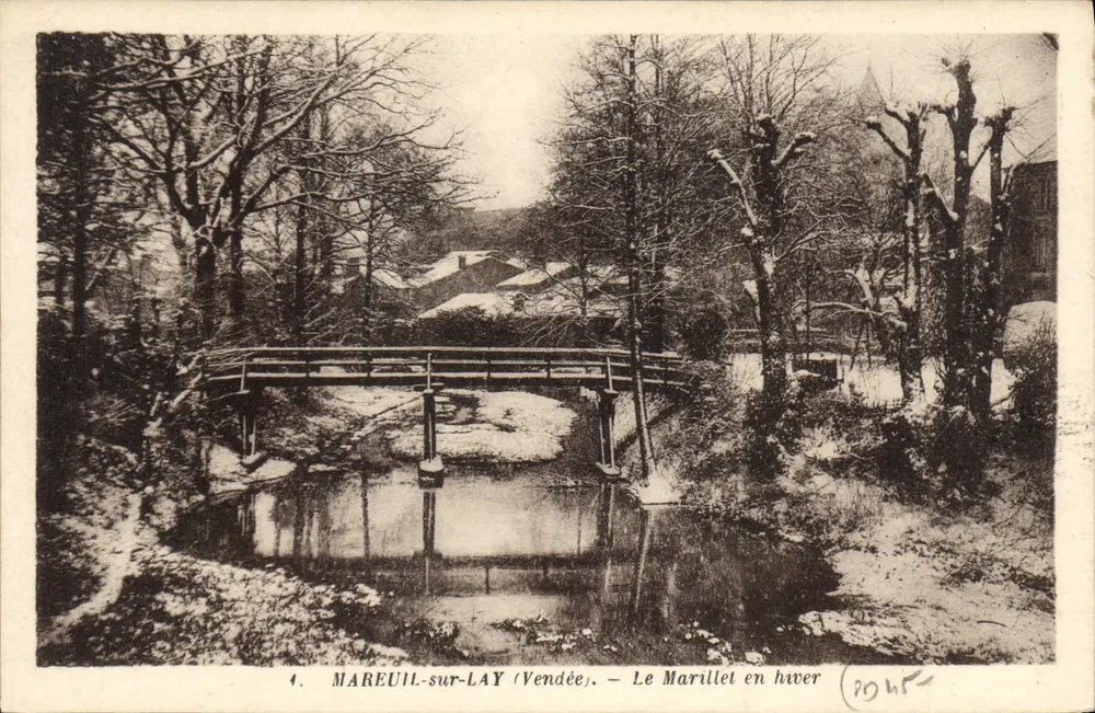 Mareuil-sur-Lay (Vendée) — O Marillet no inverno — editor não identificado, n° de série 4 - Frente