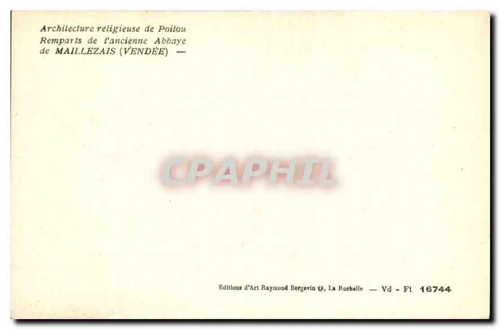 Wälle der alten Abtei Maillezais (Vendée) — Raymond Bergevin Kunstverlag - Rückseite