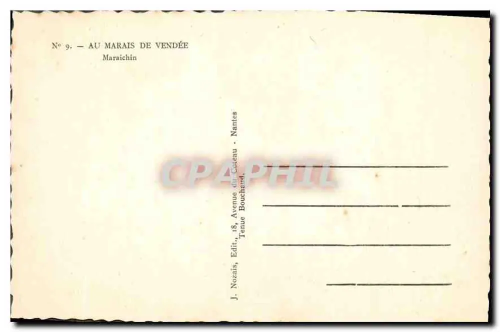 Retrato de um velho homem — desenho a lápis — J. Nozais, editor, Nantes - Verso