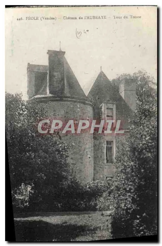 Féole (Vendée) — Schloss l'Aubraye — Schatzturm - Vorderseite