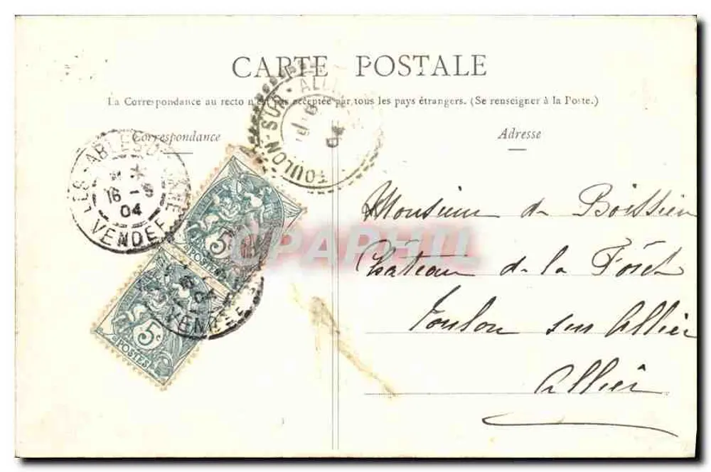 Sturm auf dem Brückenkopf der Jetée de la Chaume — Sammlung Lurien Auriard, Sabres d'Olonne, Nr. 1009 - Rückseite