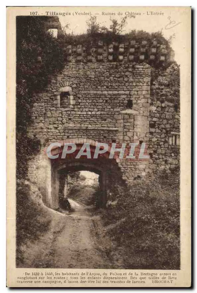 Tiffanges (Vendée) — Ruinas del Castillo - La Entrada — BROCHET - Anverso