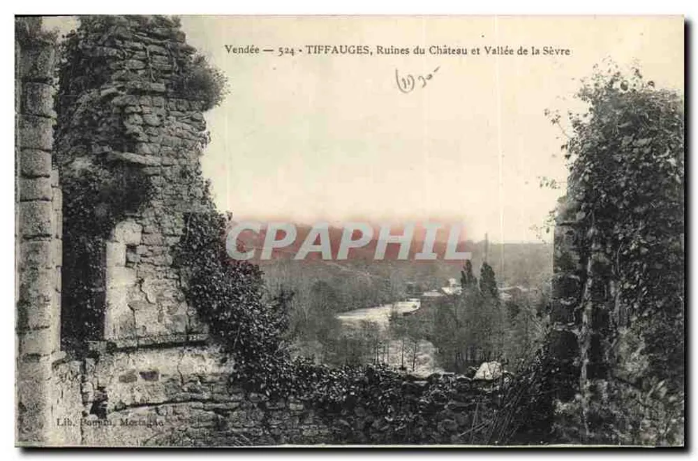 Tiffauges — Ruinen des Schlosses und Tal der Sèvre — Lib. Roman, Mortemart - Vorderseite