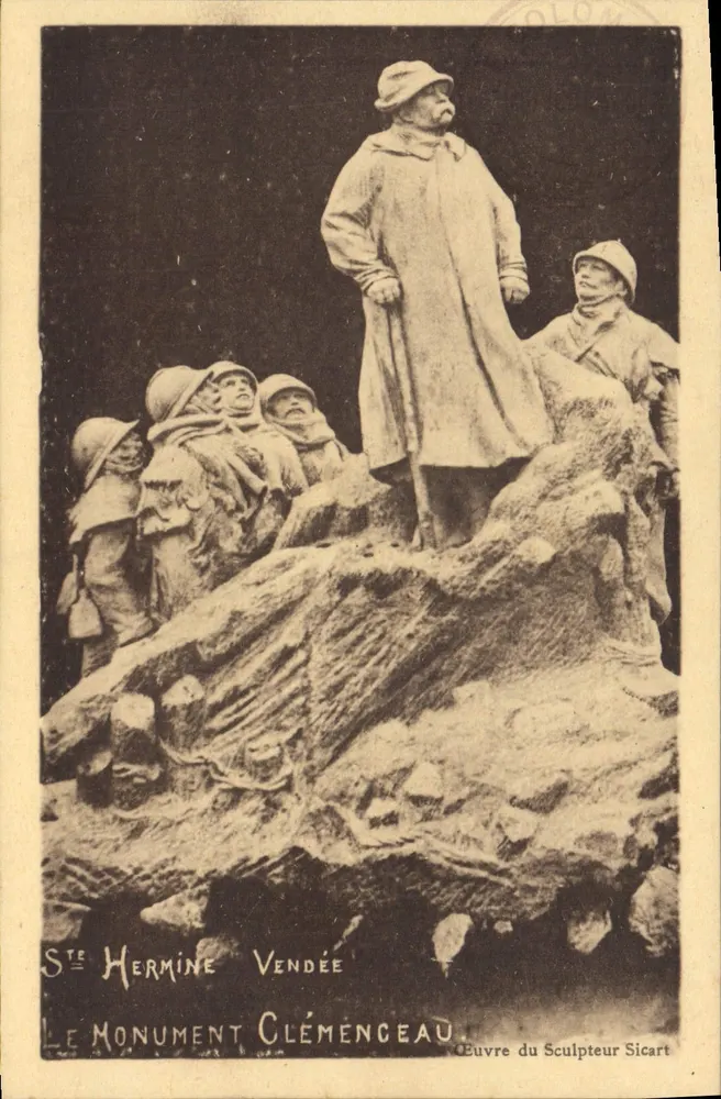 Sainte-Hermine, Vendée — Der Clemenceau-Monument — Werk des Bildhauers Sicart - Vorderseite