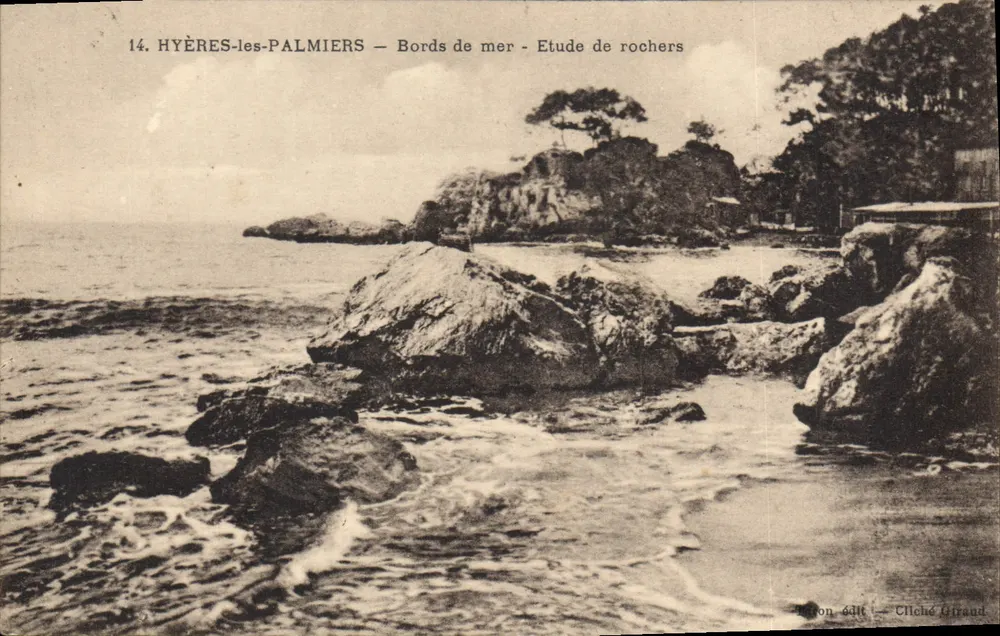 Hyères-les-Palmiers — Küste — Studie von Felsen — Cliché Giraud - Vorderseite