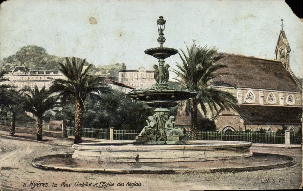 Hyères. Place Godillot und die Kirche der Engländer — LV & CT - Vorderseite