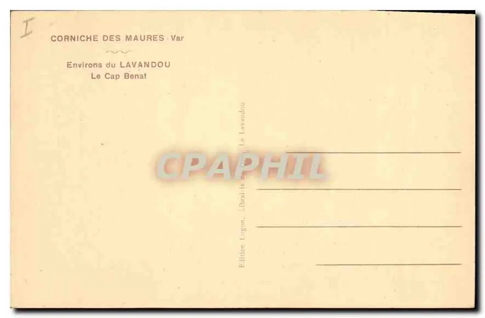 Corniche des Maures — Umgebung von Lavandou — Cap Benat — Edition Léon Lavandou - Rückseite