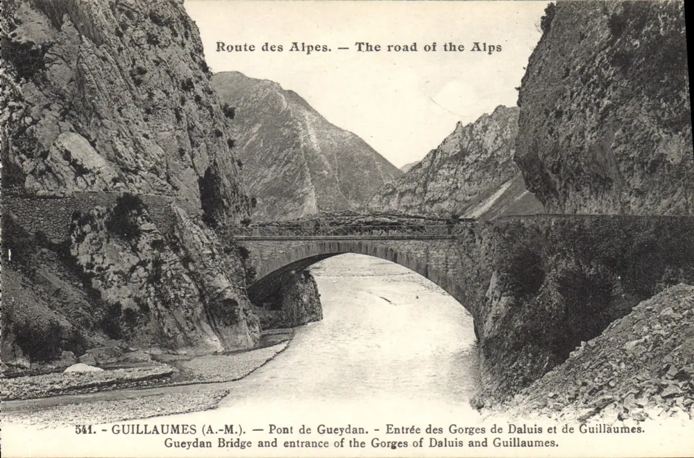 Brücke von Gueydan — Eingang zu den Schluchten von Daluis und Guillaumes — unbekannter Verlag, Nr. 541 - Vorderseite