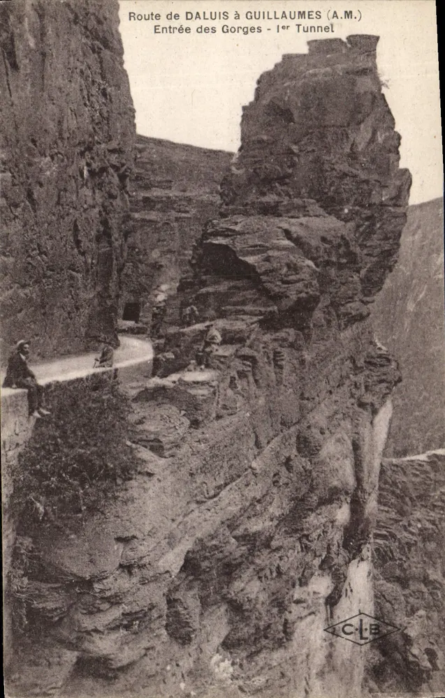 Route von Daluis nach Guillaumes — Eingang zu den Schluchten — 1. Tunnel — C.L.B. - Vorderseite