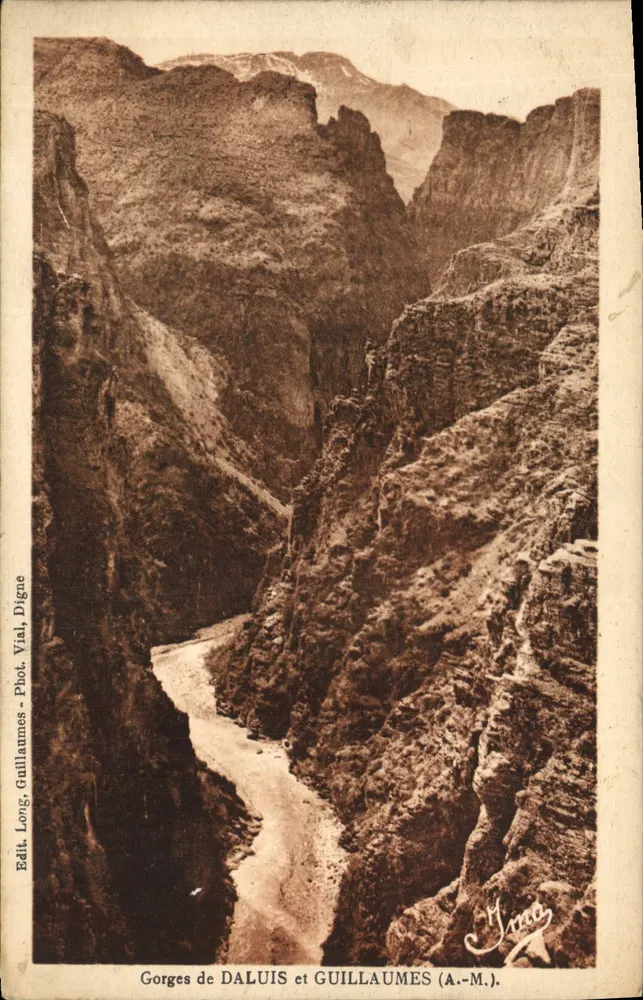 Gorges de Daluis e Guillaumes (A.-M.) — Editor Long, Guillaume, Fot. Vial, Digne - Frente