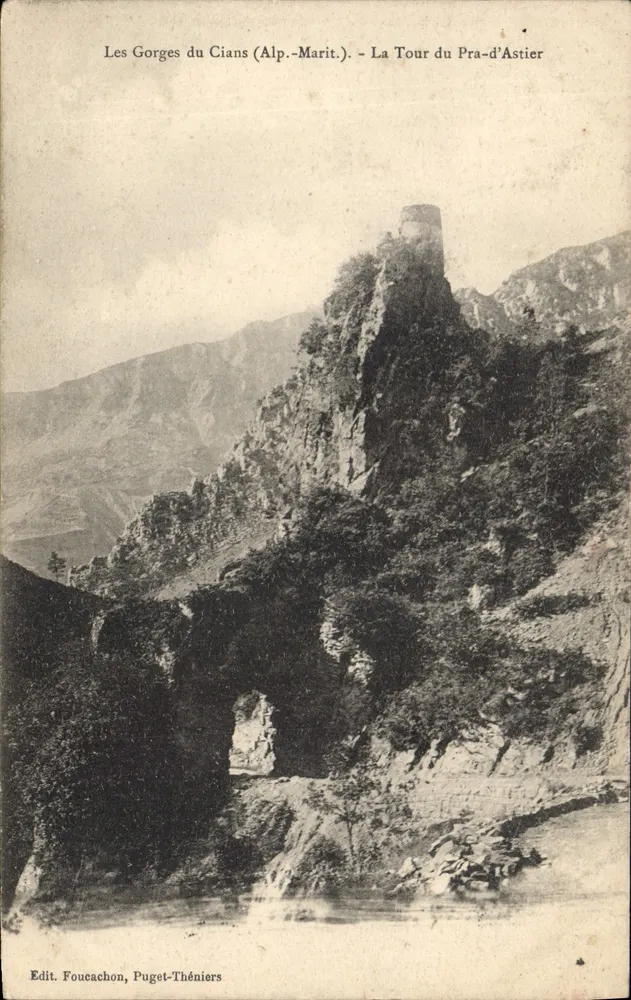 Die Schluchten des Cians (Alpes-Maritimes) — Die Turm von Pra-d'Astier — Verlag Foucachon, Puget-Théniers - Vorderseite