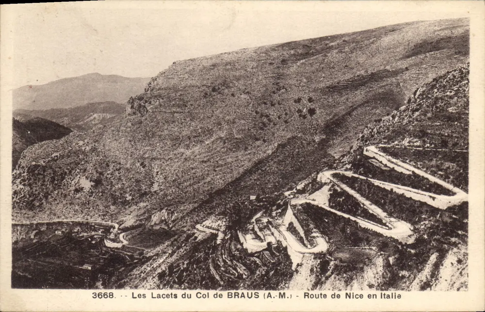 Die Schleifen des Col de BRAUS (A.M.) — Straße nach Italien von Nice - Vorderseite