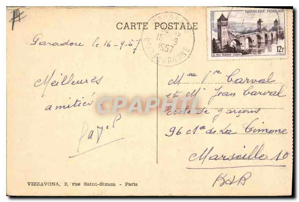 Arlesienne bei Baux — F. de Hérain — Serie 1 - Rückseite