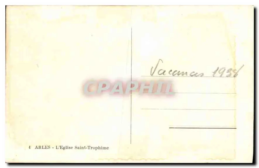 Arles - A Igreja de São Trofimé — editor L. Rolsin, n° de série não visível - Verso