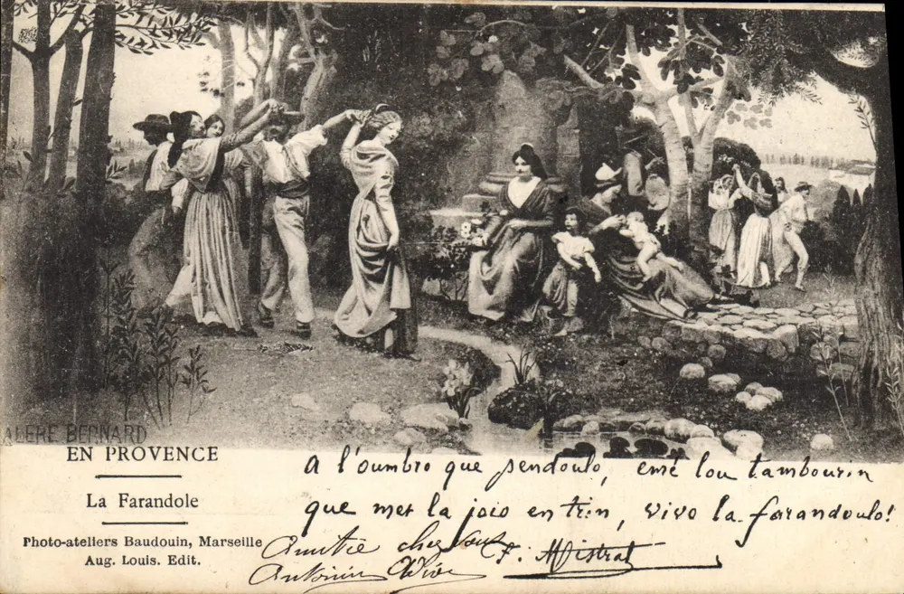 La Farandole — Provença — Photo-ateliers Baudouin, Marselha, n° 128 - Frente