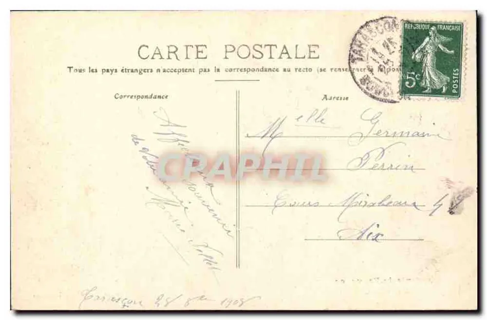 A Farandole — Lembrança da Provência — Fot. Blanchin, Tarascon - Verso