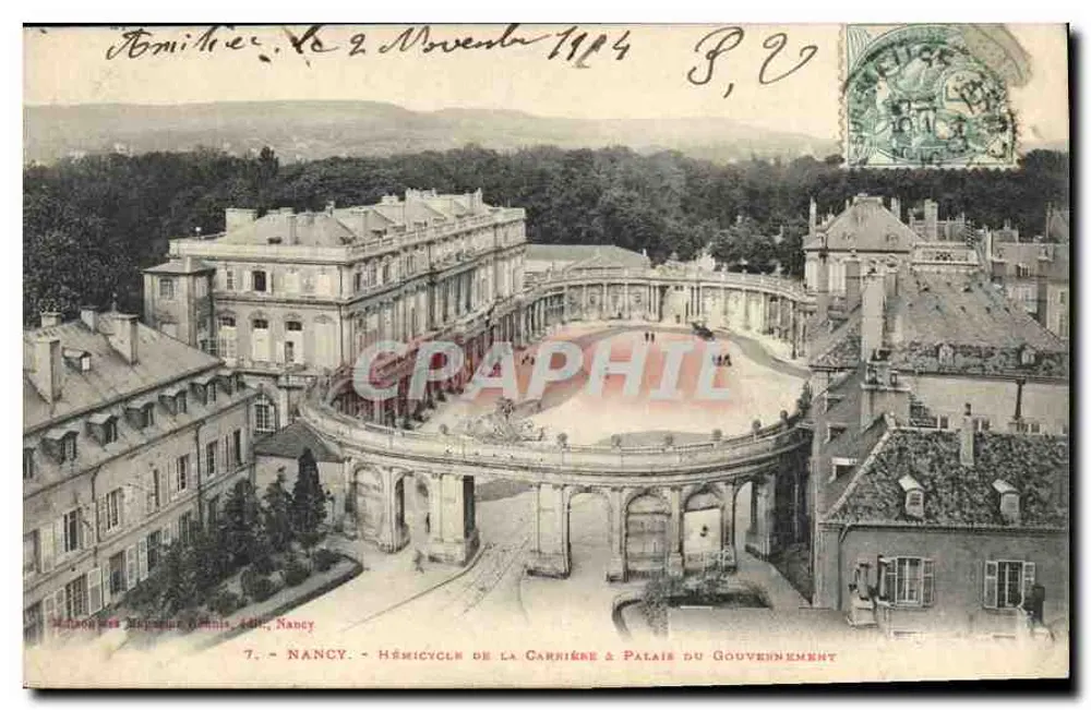 Nancy - Hémicycle de la Carrière & Palais du Gouvernement — Verlag Adrien, Nr. 7 - Vorderseite