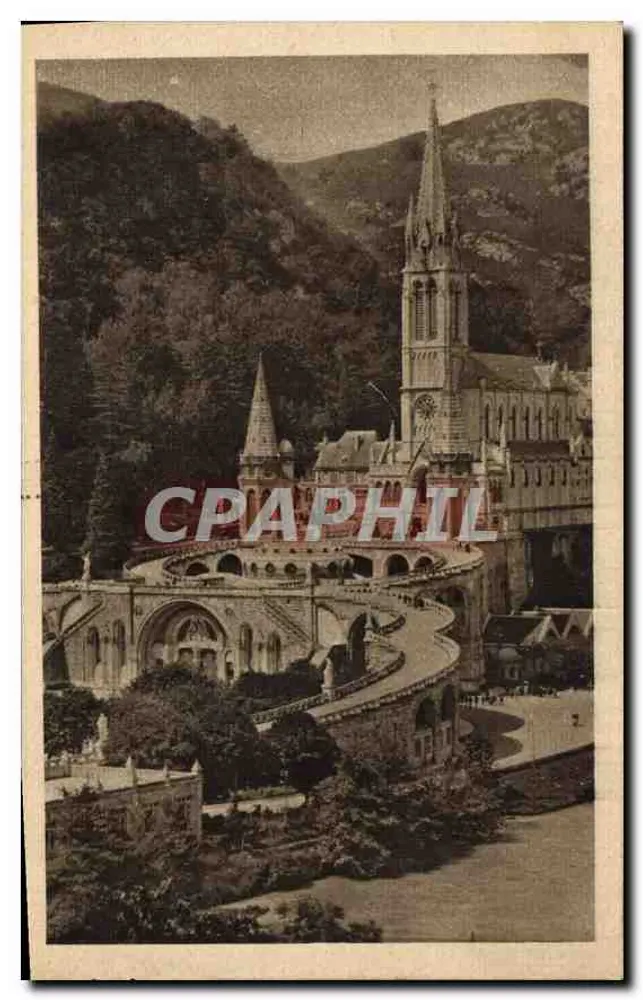 Lourdes — La Basílica y el Gave — Editor P.D. n°104 - Anverso