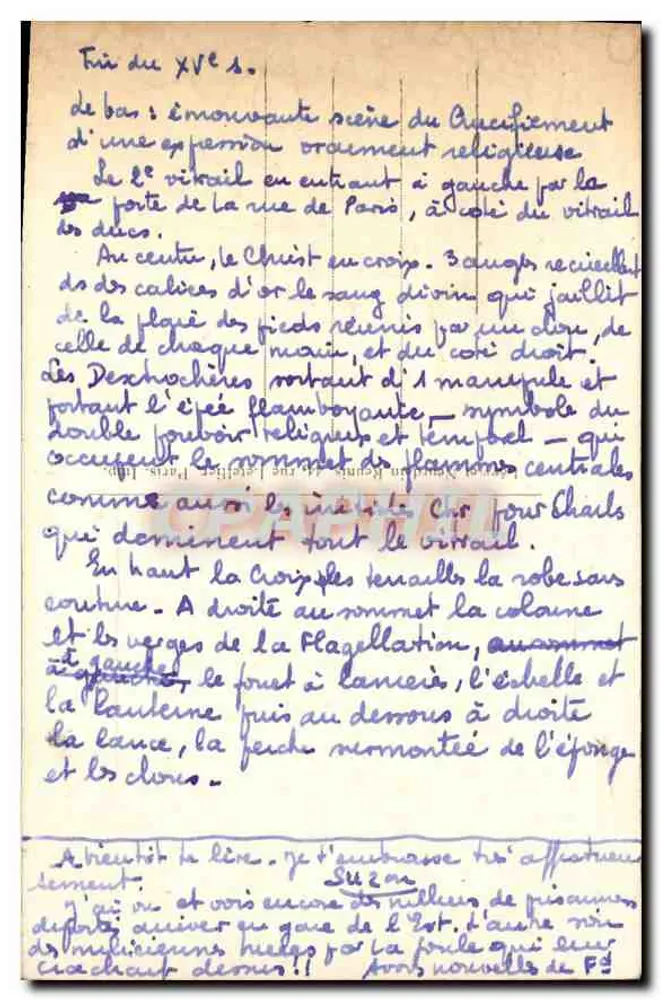 Moulin-sur-Loire — Vidro do Crucifixo, Dito do Cardeal de Bourbon — LL - Verso