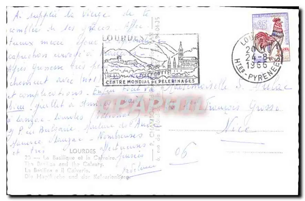 Lourdes — Basílica do Sagrado Coração e o Calvário — editor Van - Verso