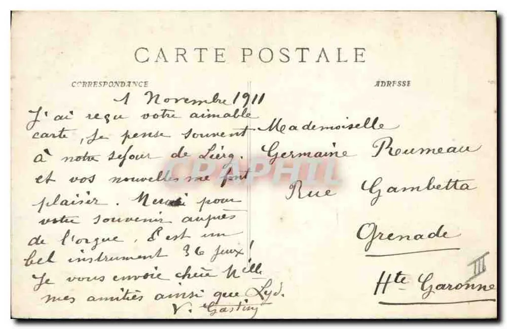 Arlesianerin im 18. Jahrhundert — von Raspal (Musée Réattu) — P. Ruat, Verlag, Marseille - Rückseite
