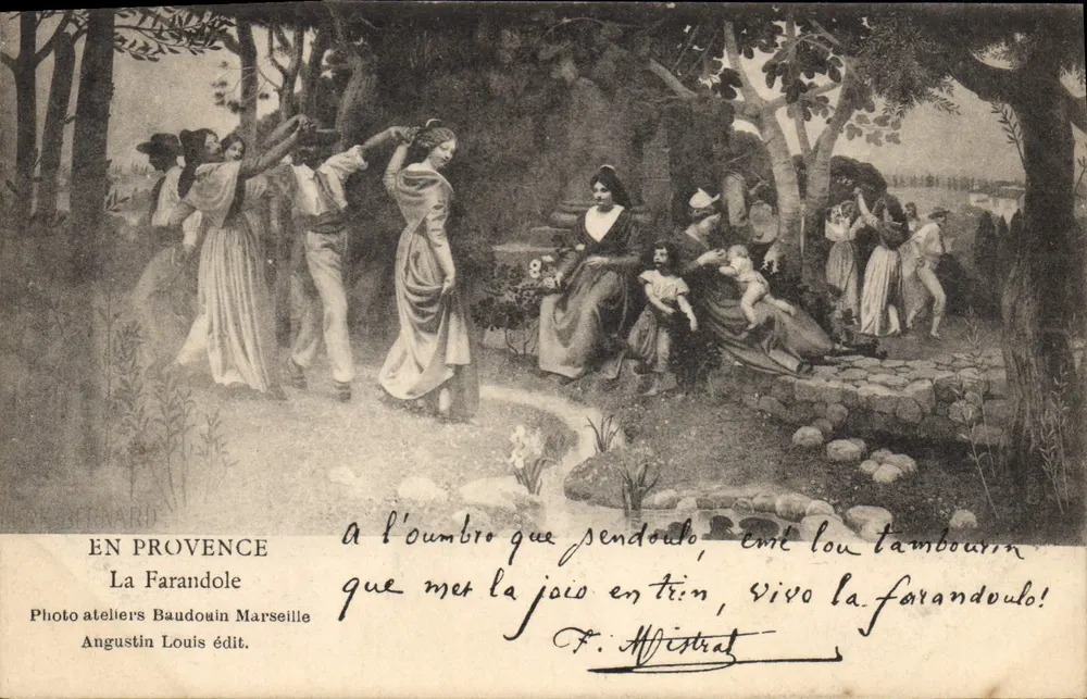 La Farandole — Em Provéncia — Photo ateliers Baudouin, Angustin Louis édit. - Frente