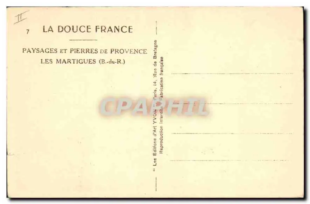 Les Martigues — Paisagens e Pedras da Provença — Edições d'Art Yvon - Verso