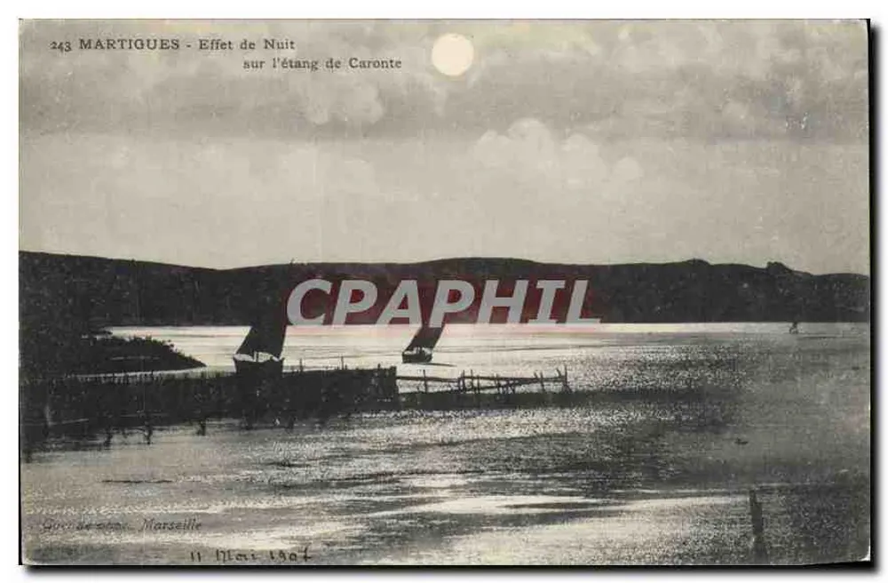 Martigues - Nachtbild des Caronte-Teichs — G. de M. Marseille, Nr. 243 - Vorderseite