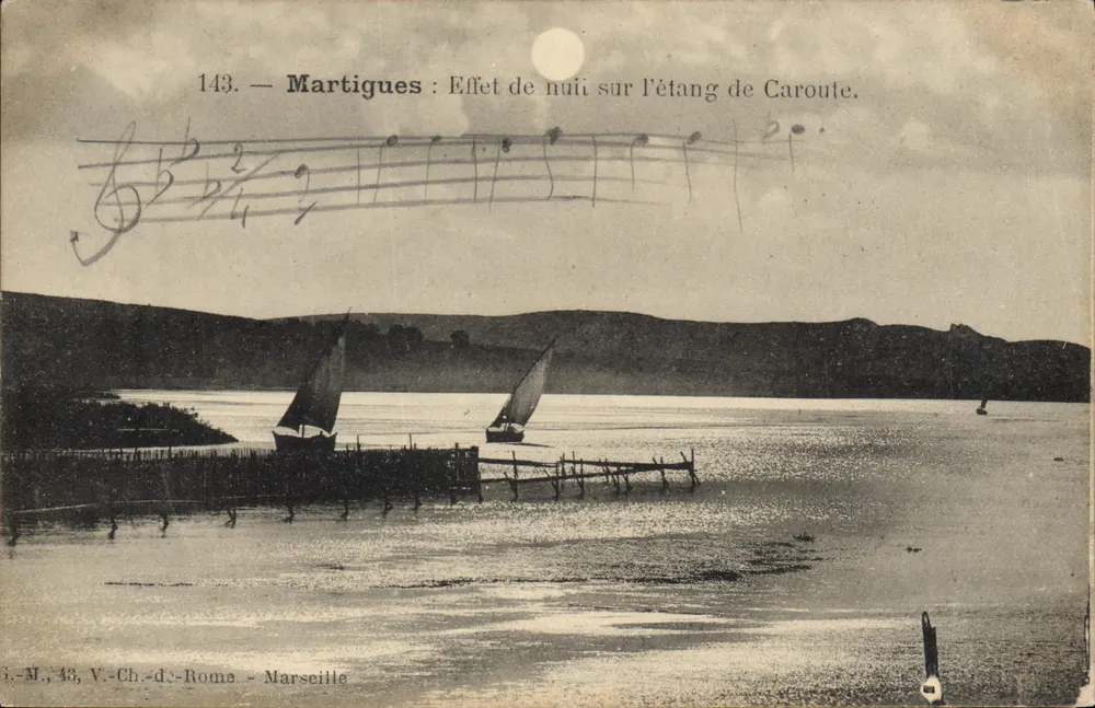 Martigues: Nachtleuchte über den Caroute-See — V. Ch.-d-Rome - Marseille, n°143 - Vorderseite