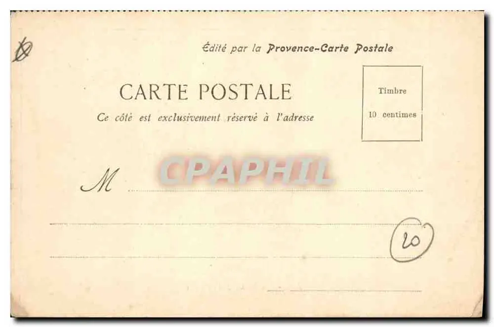 Aix - A Grande Fonte — editada pela Provence-Carte Postale - Verso