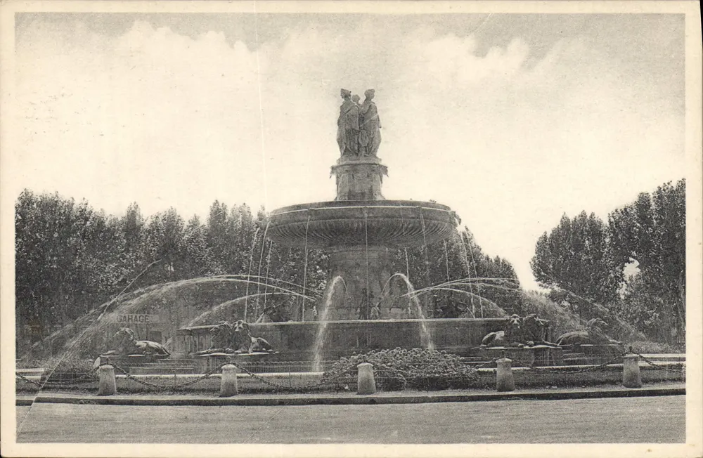 Aix-en-Provence — Fontäne der Rotonde — J. Gouhard, Aix - Vorderseite