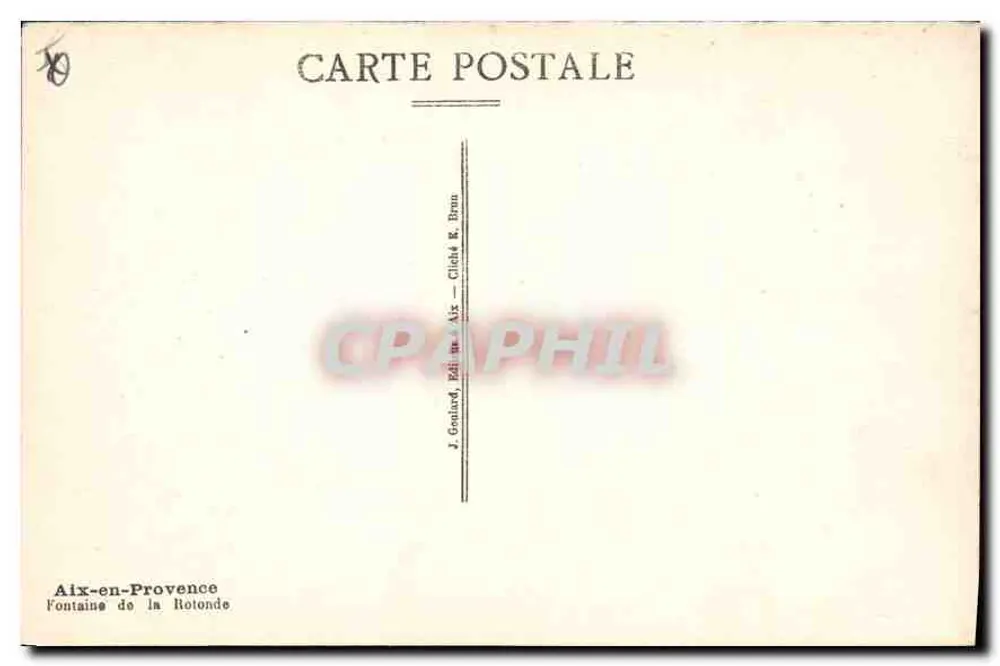 Aix-en-Provence — Fontäne der Rotonde — J. Gouhard, Aix - Rückseite