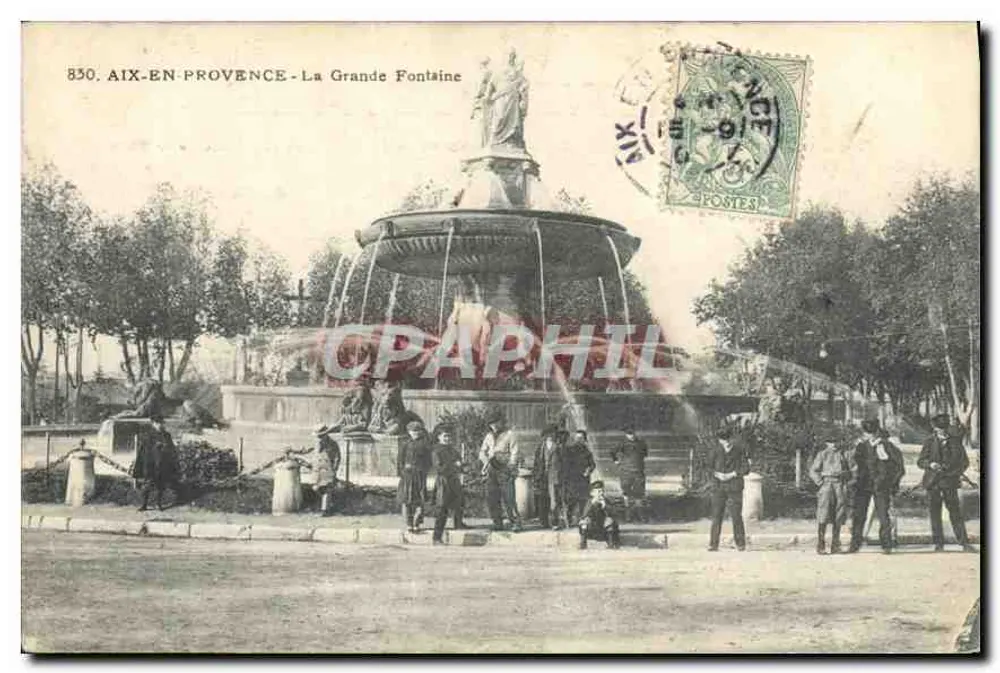 Aix-en-Provence — A Grande Fontaine — Editor: Aix-en-Provence, n° 830 - Frente