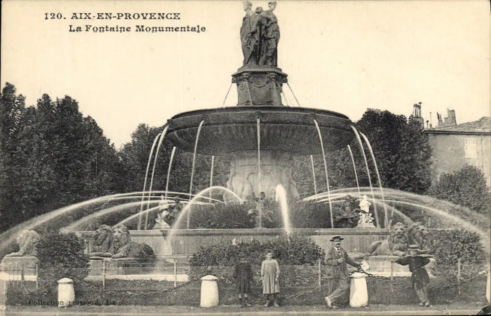 Aix-en-Provence — Die monumentale Fontäne — Sammlung Jaussaud, Aix - Vorderseite