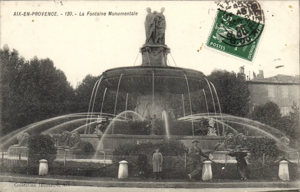 Aix-en-Provence — Monumentale Fontäne — Sammlung Jauassaud, Aix - Vorderseite