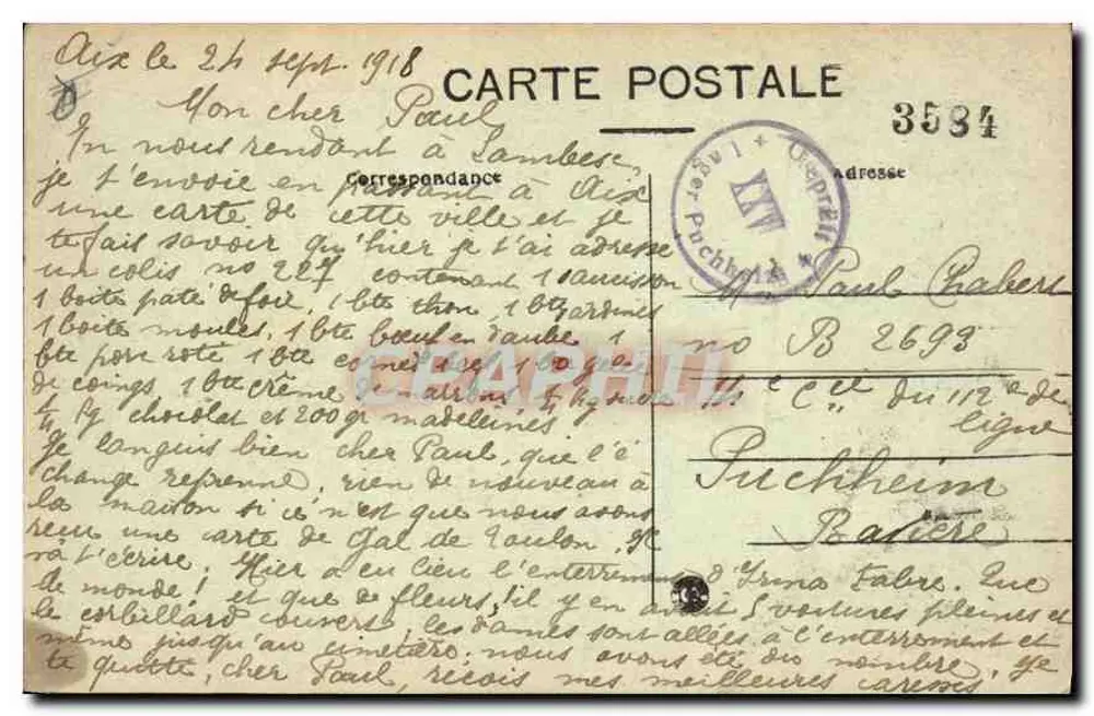 Aix-en-Provence — Fontäne der Rotonde — Verlag C. C. C. (Nr. 3534) - Rückseite