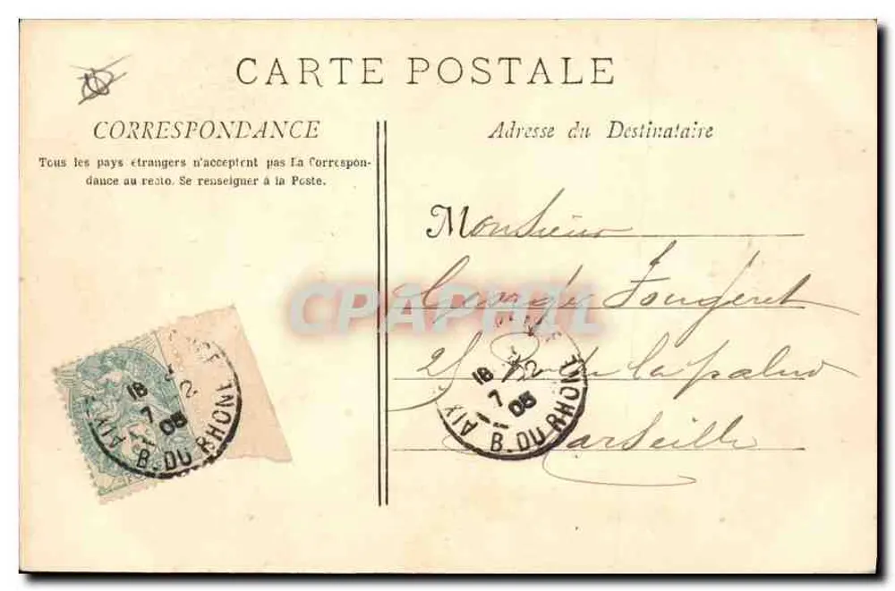 Aix-en-Provence — Die Grande Fontaine — Sammlung C. M. - Rückseite