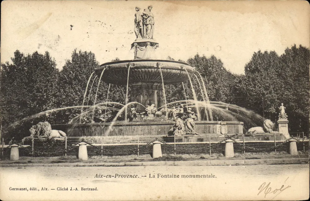 Aix-en-Provence — Monumentale Fontäne — Germanet, Verlag Aix - Vorderseite