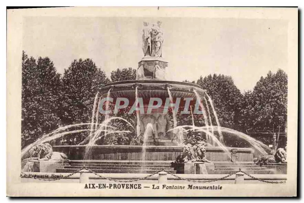 AIX-EN-PROVENCE — Die Monumentale Fontäne — H. & P. Poppaute-Bouis - Vorderseite