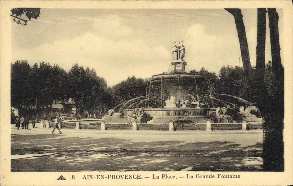 Aix-en-Provence — Die Place — Die Grande Fontaine — C° Alsacienne des Arts Photographiques - Straßburg - Vorderseite