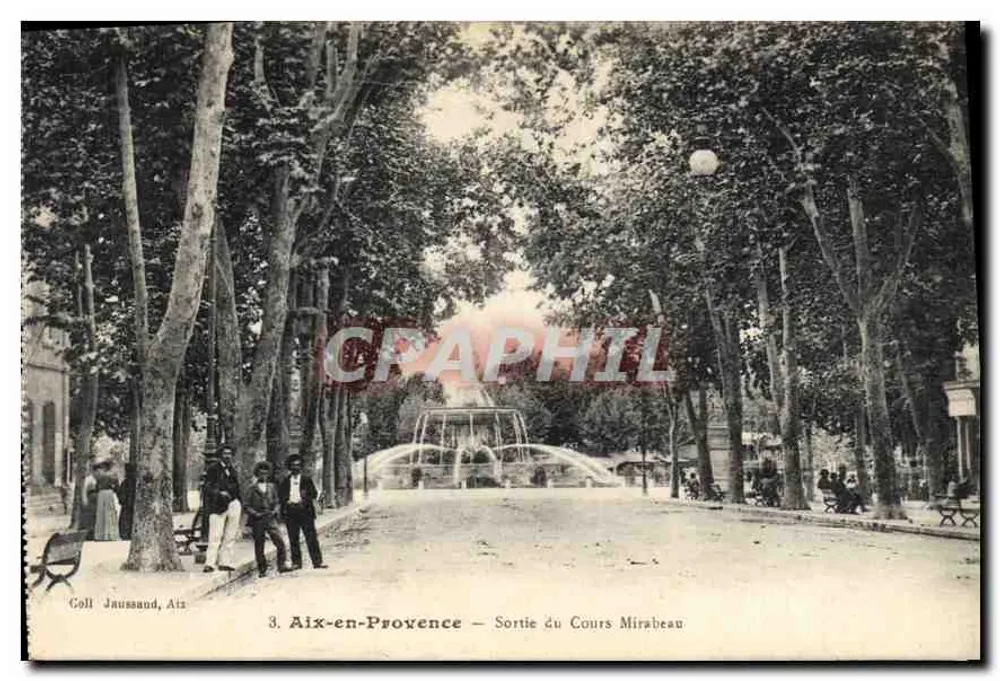 Aix-en-Provence — Saída do Cours Mirabeau — Coll. Jaussaud, Aix - Frente