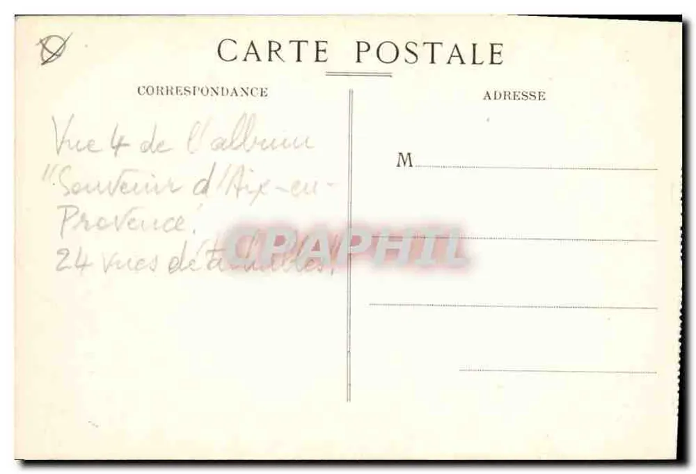 Aix-en-Provence — Saída do Cours Mirabeau — Coll. Jaussaud, Aix - Verso