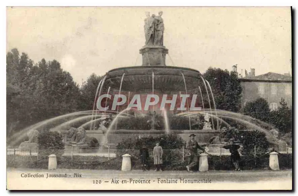 Aix-en-Provence — Fonte Monumental — Coleção Jaussaud - Aix - Frente