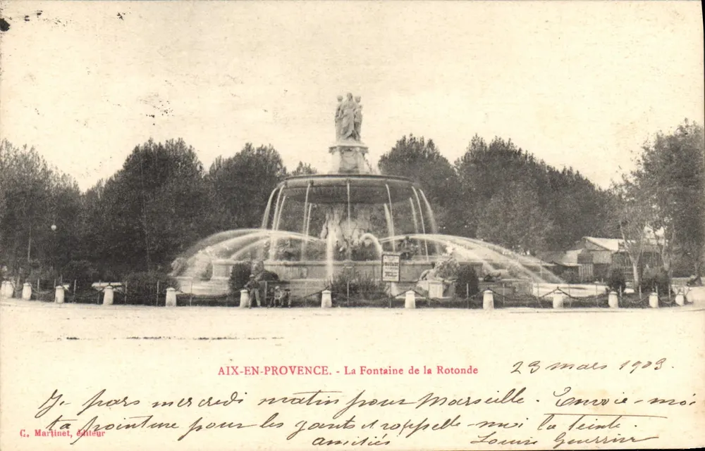 Aix-en-Provence - Ansicht der Fontaine de la Rotonde — G. Martinet, Verlag - Vorderseite
