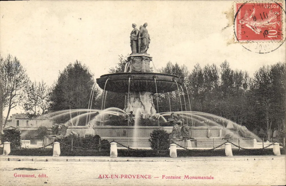 Aix-en-Provence — Fuente Monumental — Germanet, edit. - Anverso